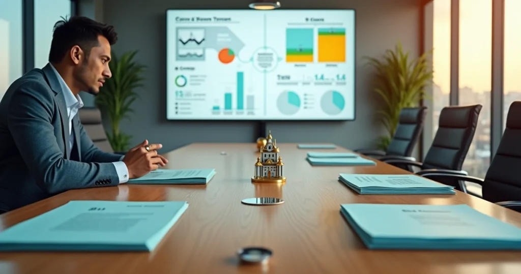 C corporation vs s corporation: qual é a melhor para brasileiros? 6 Empresário brasileiro em mesa dividida comparando C corporation e S corporation nos EUA