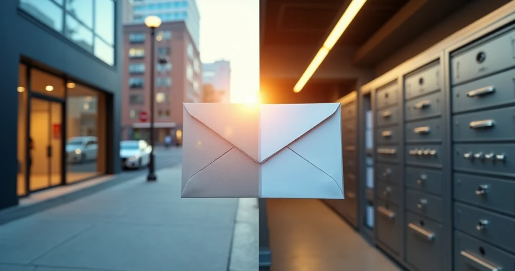 Diferenças entre endereço comercial e endereço postal nos EUA 4 Mapa ilustrando endereço comercial e caixa postal separados